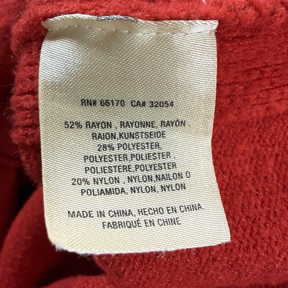 Moth Anthropologie Women's Red Mock Neck Knit Sweater XS Hi Low Hem Fall Style - Picture 4 of 8